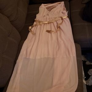 Pink Chiffon Maternity Dress
